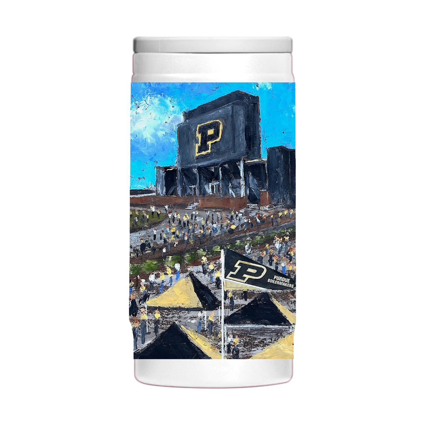 Purdue 12oz Collector Powder Coat Slim Can Coolie