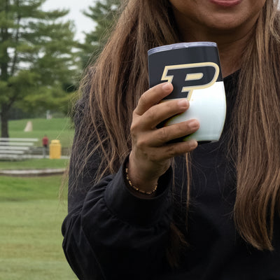 Purdue Color Block 16 oz Stainless Curved Beverage