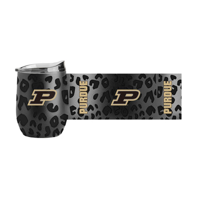 Purdue Leopard 16oz Black Powdercoat Curved Beverage