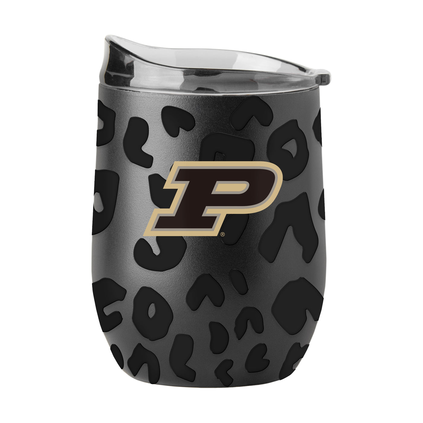 Purdue Leopard 16oz Black Powdercoat Curved Beverage
