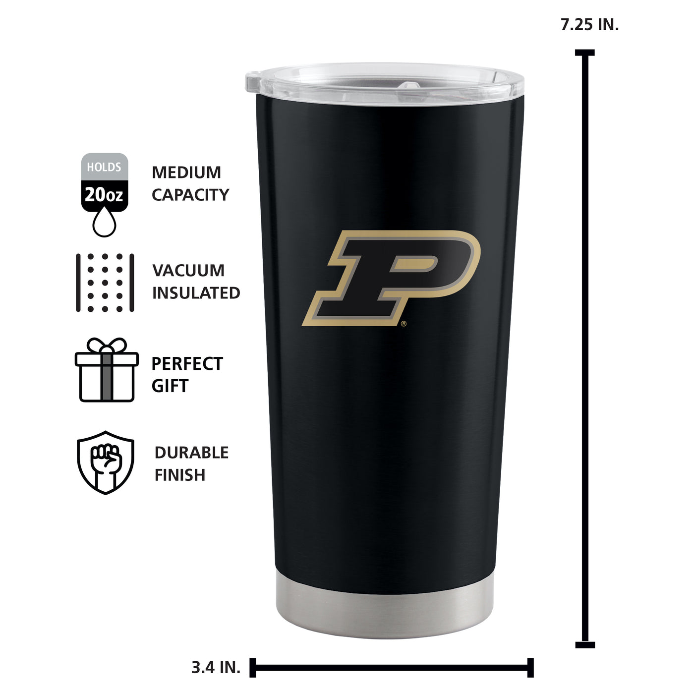 Purdue 20oz Gameday Stainless Steel Tumbler