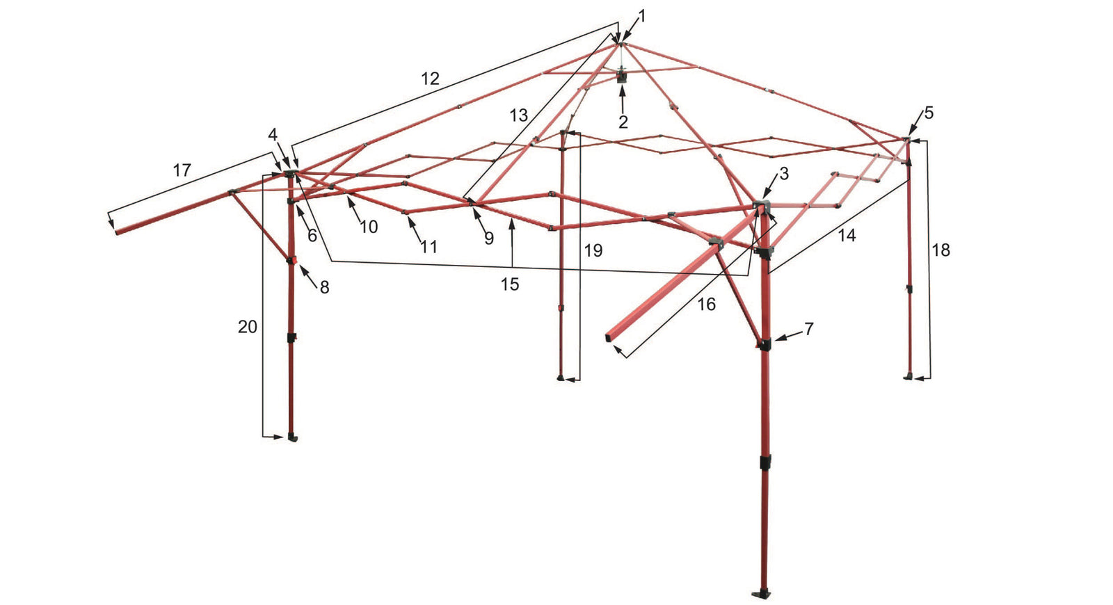 10x10 Extendable Awning Canopy Parts Logo Brands