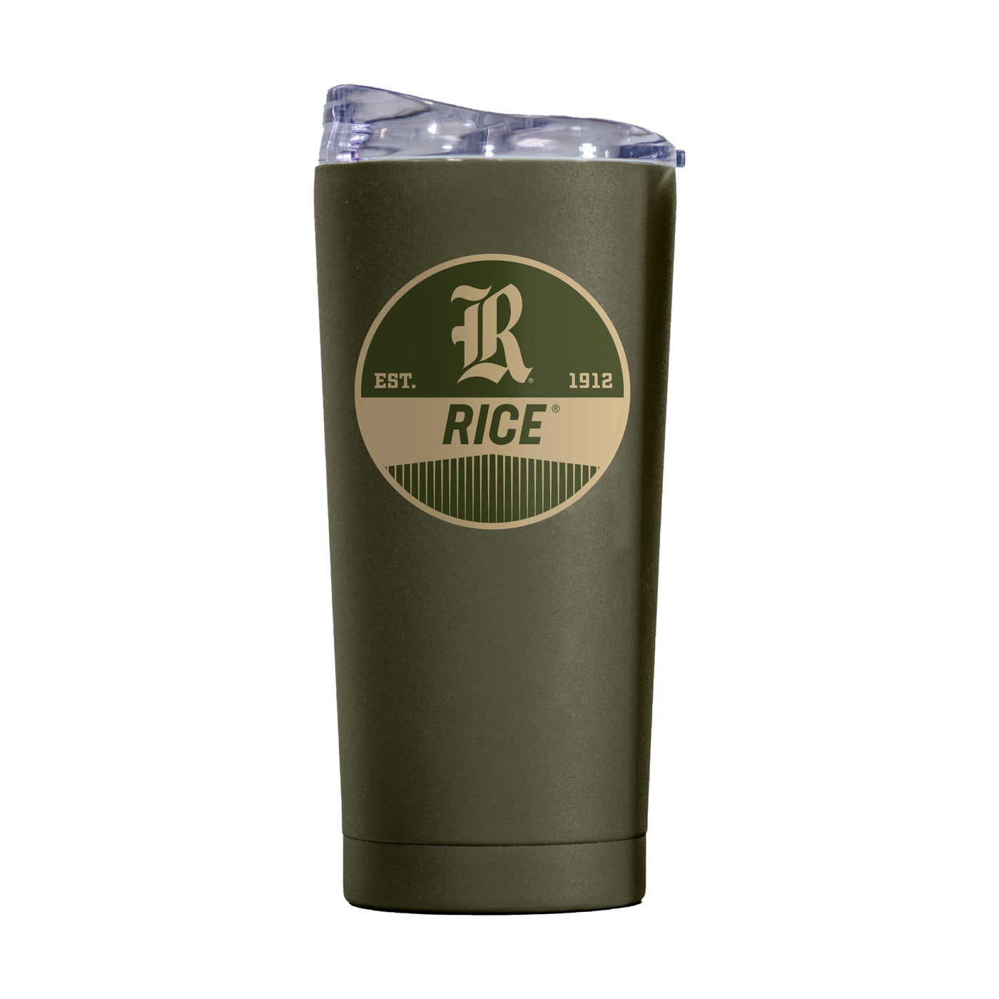 Rice 20oz Olive Badge Powder Coat Tumbler