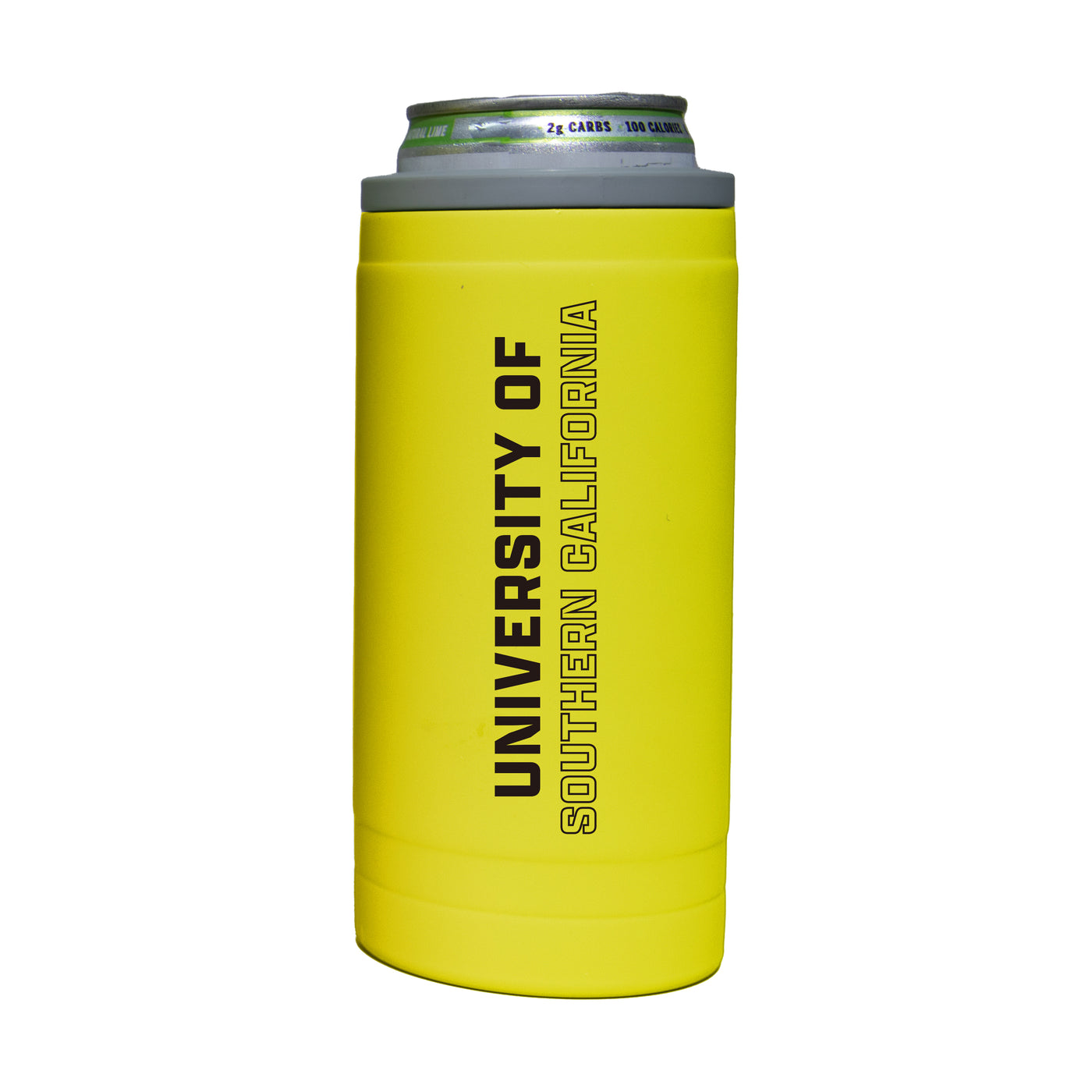 USC 12oz Cru Stacked Soft Touch Slim Coolie - Logo Brands