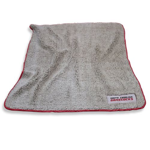 South Carolina Frosty Fleece blanket by Logo Brands, soft and cozy with a South Carolina theme, displayed folded on a neutral background.