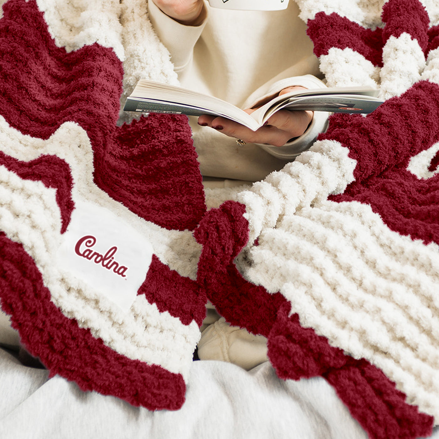 South Carolina Cable Knit Throw 50x60
