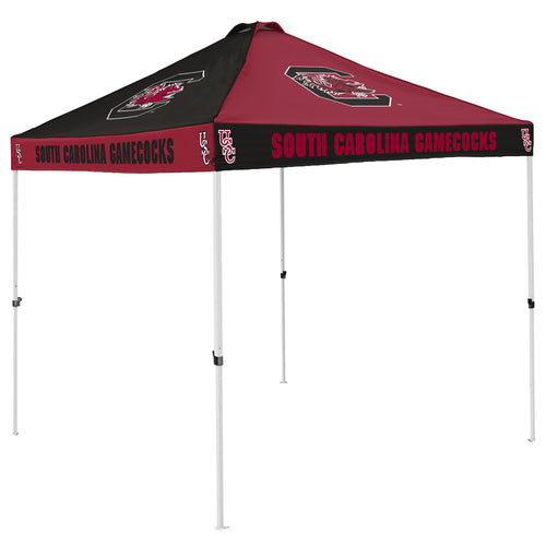 South Carolina Checkerboard Canopy shelter by Logo Brands with a vibrant red and white checkerboard pattern.