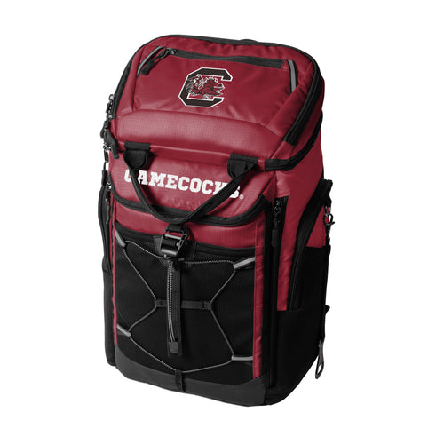 South Carolina 26 Can Backpack Cooler by Logo Brands, insulated cooler with adjustable straps and side mesh pockets.