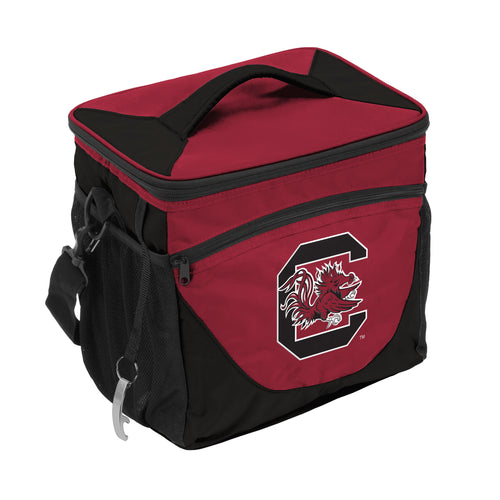South Carolina 24 Can Cooler by Logo Brands showing a portable cooler with team logo design and multiple beverage cans inside.