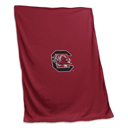 South Carolina sweatshirt blanket by Logo Brands featuring a cozy fabric with South Carolina design and logo.