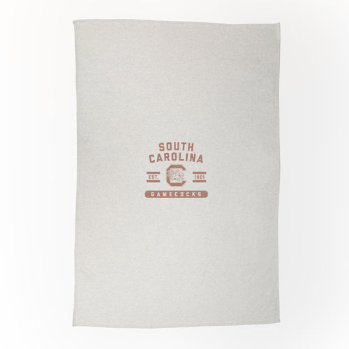 South Carolina oatmeal sweatshirt blanket by Logo Brands, soft cozy blanket with a South Carolina themed design, perfect for warmth.