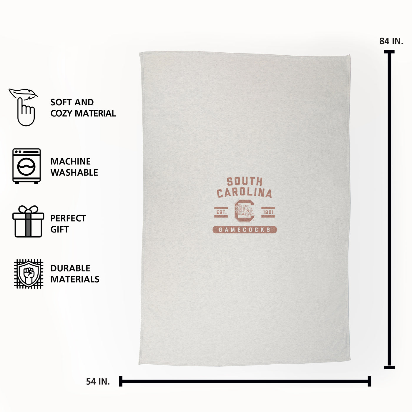 South Carolina Oatmeal Sweatshirt Blanket