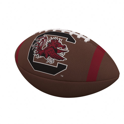Official South Carolina team stripe composite football by Logo Brands, recreation-sized with team colors and branding.