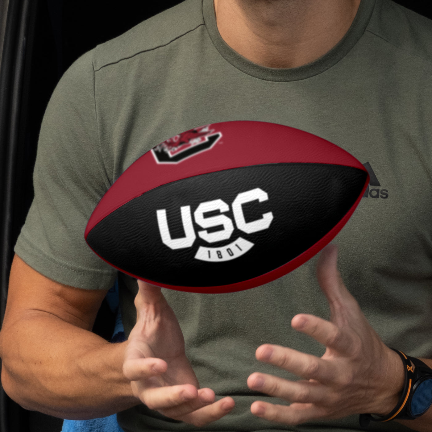 South Carolina Pinwheel Junior Size Rubber Football - Logo Brands