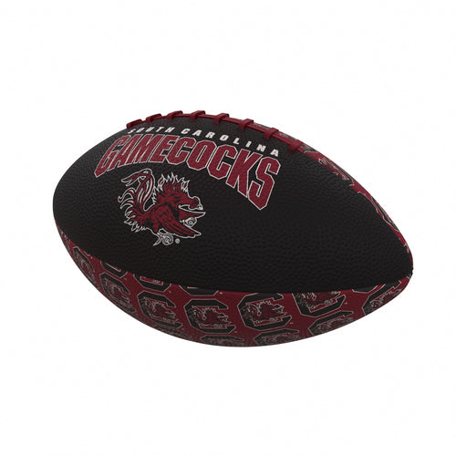 South Carolina Repeating Mini-Size Rubber Football for recreation by Logo Brands, showing detailed close-up of the rubber football.