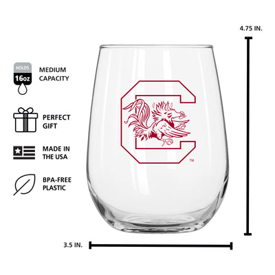 South Carolina 16oz Gameday Curved Beverage Glass