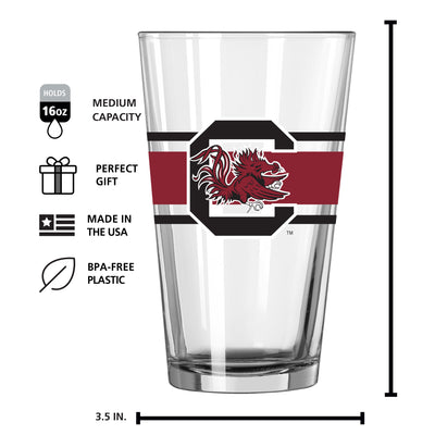 South Carolina 16oz Stripe Pint Glass - Logo Brands