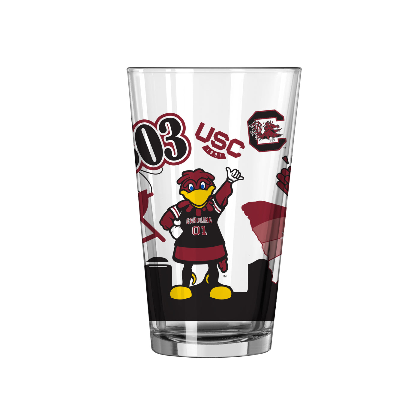 South Carolina 16oz Native Pint Glass