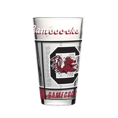 South Carolina 16oz Quilted Stained Pint Glass