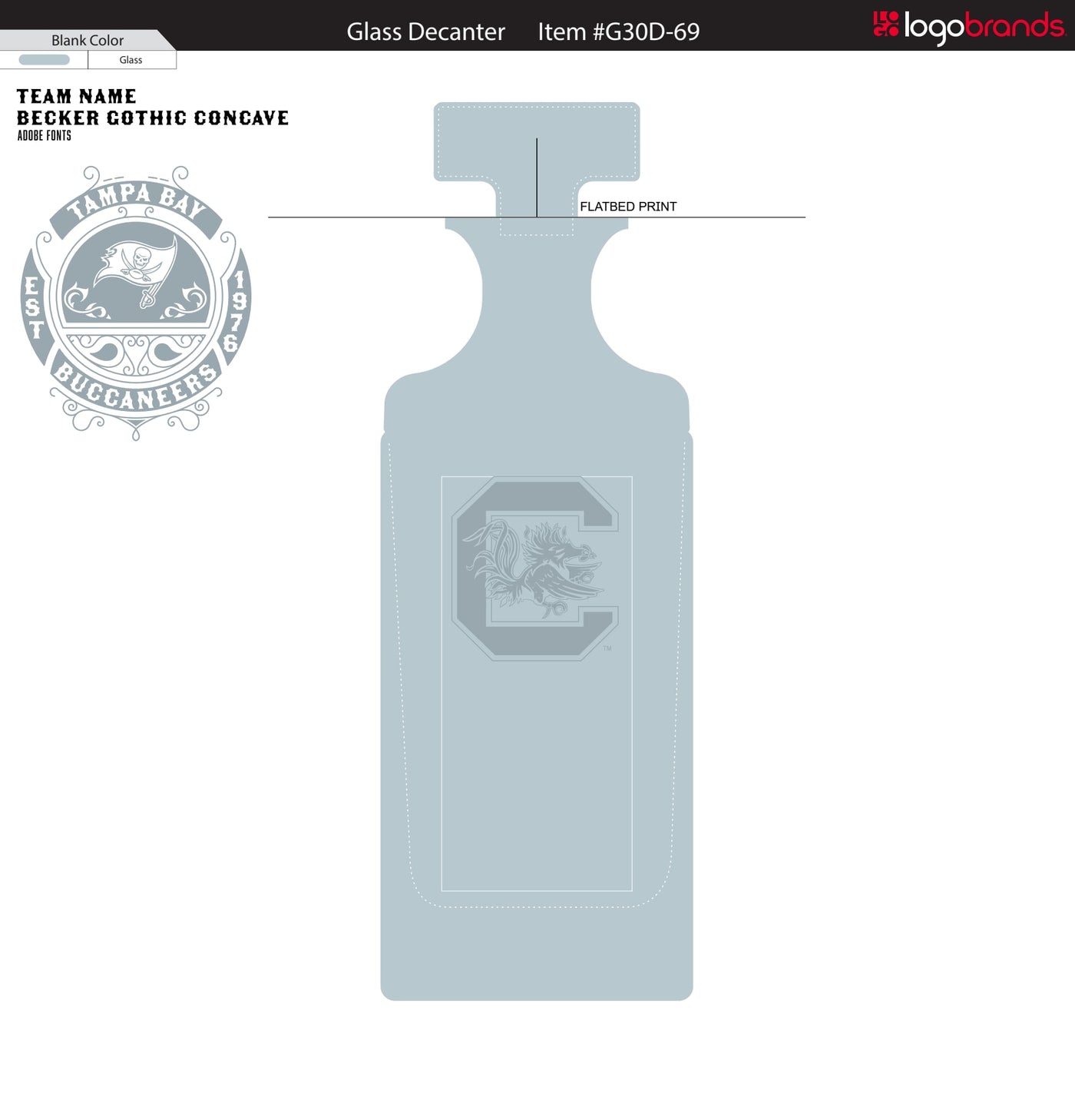 South Carolina 30oz Glass Decanter