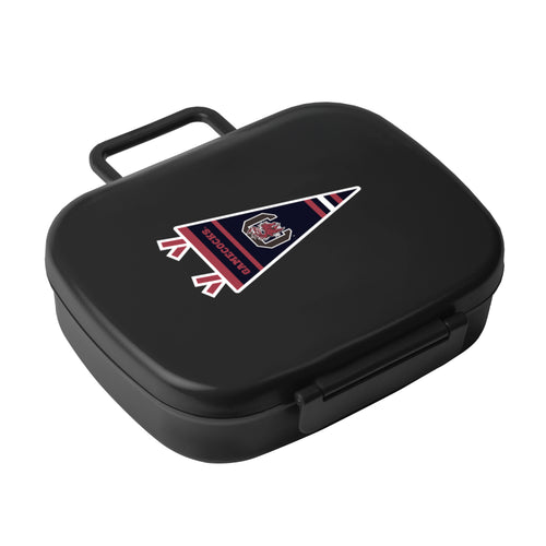 Black South Carolina Travel Pennant Lunch Box cooler by Logo Brands, featuring a travel pennant design and compact insulation.