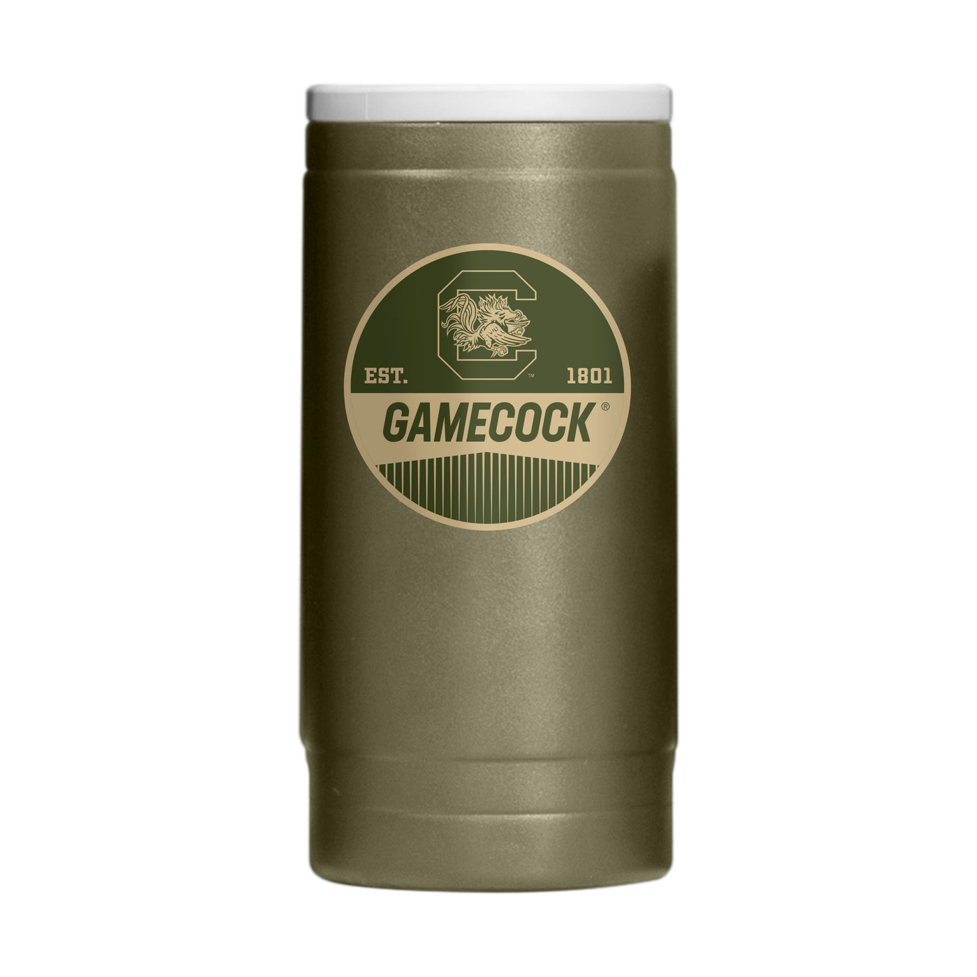 South Carolina  Badge Powder Coat Slim Can Coolie