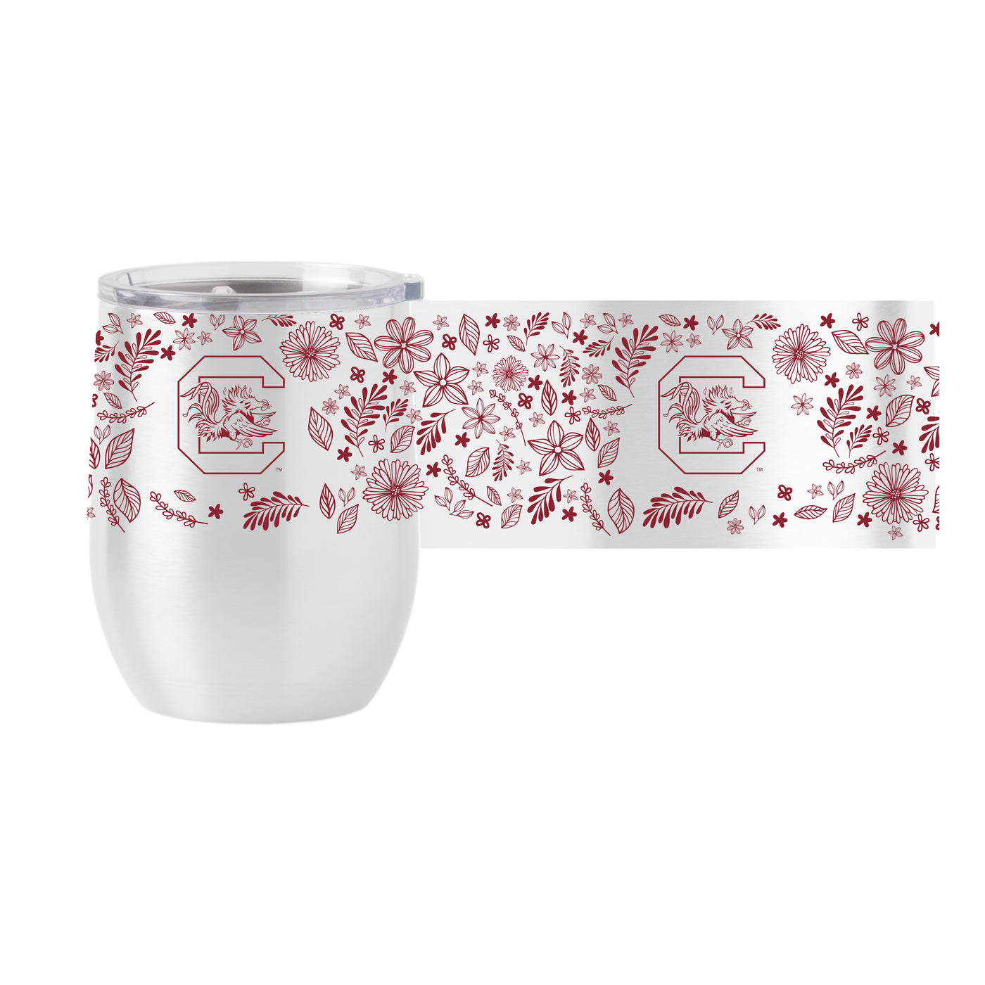 South Carolina 16oz Botanical Stainless Curved Beverage