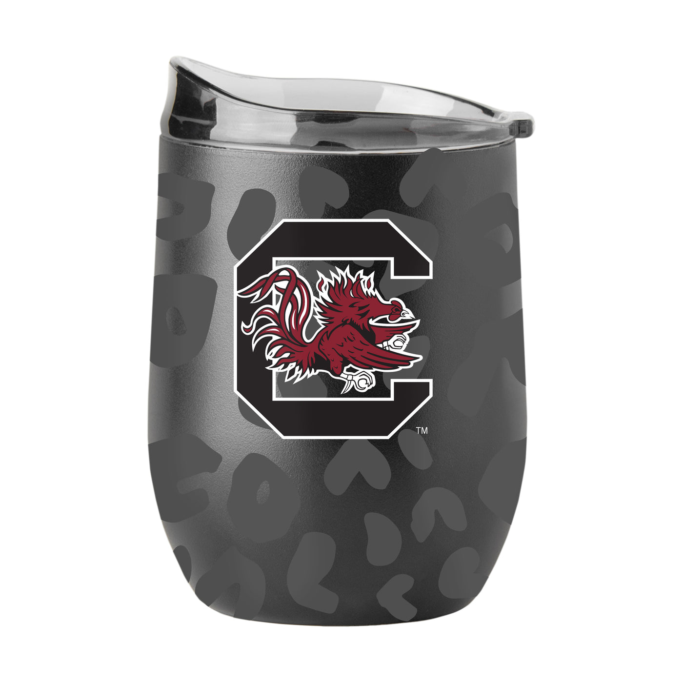 South Carolina Leopard 16oz Black Powdercoat Curved Beverage