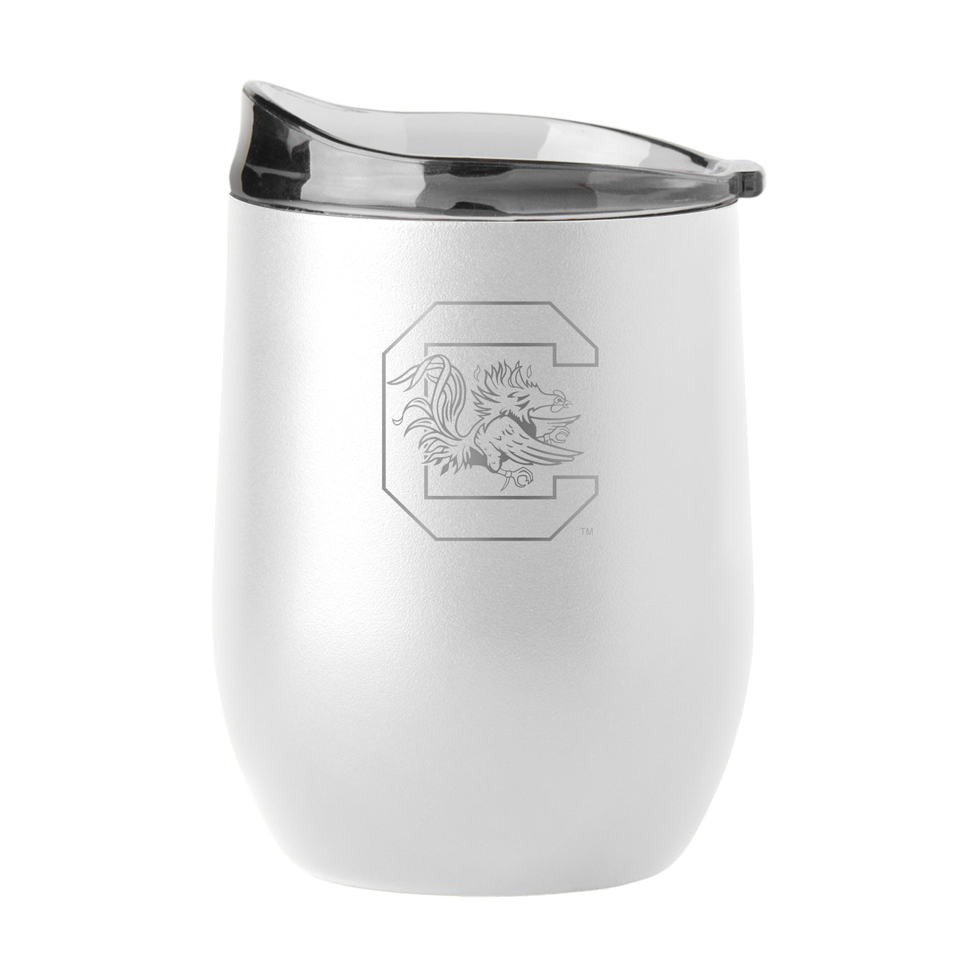 South Carolina GunMetal 16oz White Powder Coat Curved Beverage