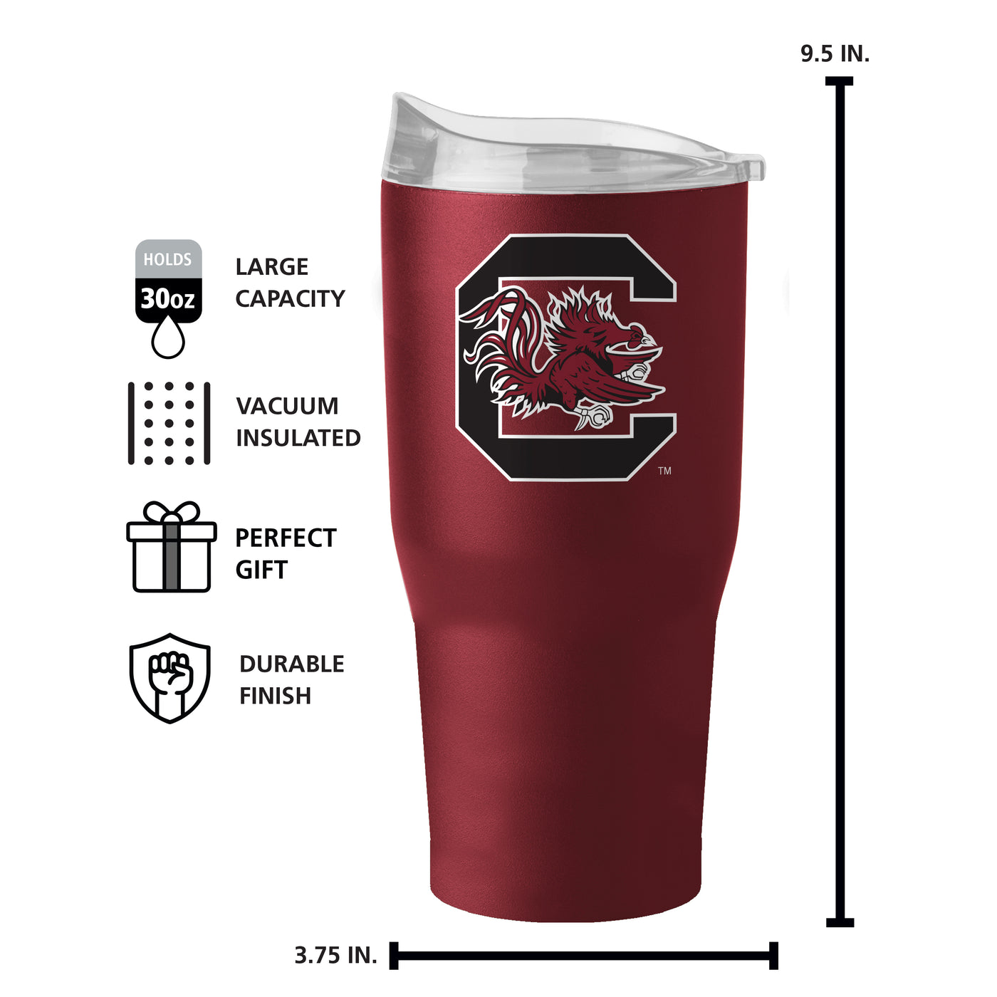 South Carolina 30oz Flipside Powder Coat Tumbler - Logo Brands