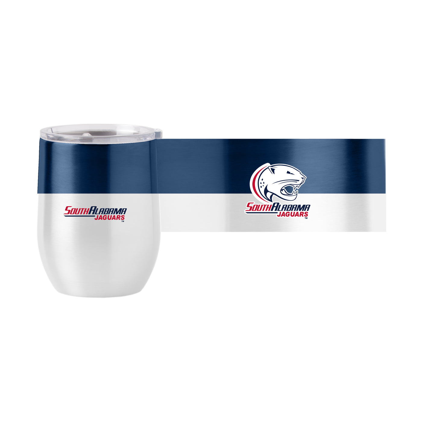 South Alabama 16oz Colorblock Stainless Curved Beverage