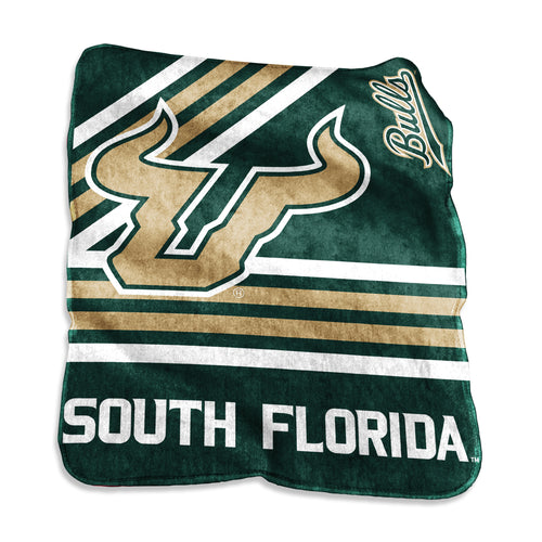 South Florida Raschel Throw blanket by Logo Brands, soft and cozy with a vibrant design, perfect for extra warmth and style.
