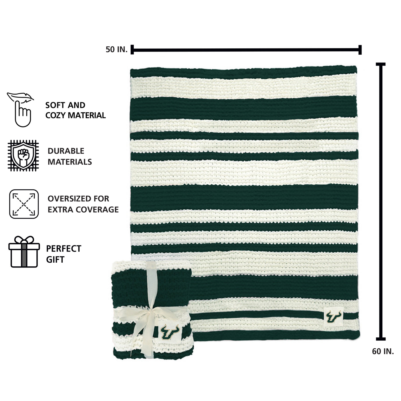 South Florida Cable Knit Throw 50x60 - Logo Brands