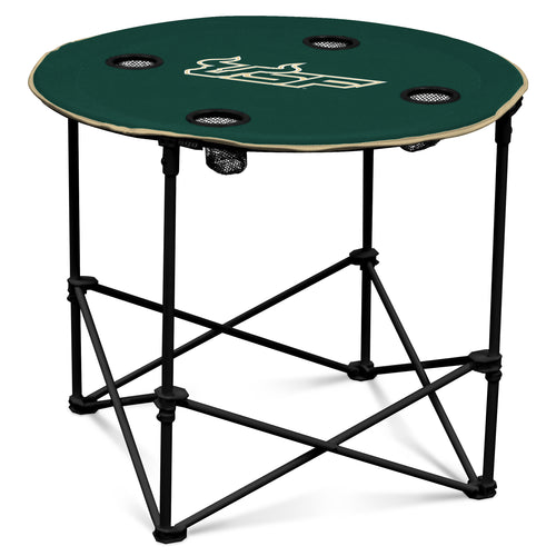 South Florida Round Table by Logo Brands, wooden furniture piece with a smooth, polished surface and sturdy legs.