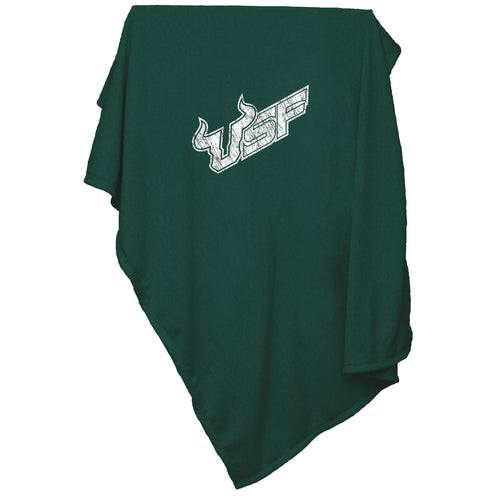 South Florida sweatshirt blanket by Logo Brands, featuring a cozy, screen-printed design perfect for warmth and comfort.