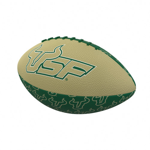 South Florida Repeating Mini-Size Rubber Football by Logo Brands, recreation football with team logo design.