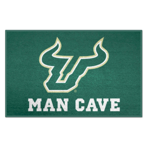 South Florida Man Cave starter mat by Logo Brands featuring university logo and team colors for USF Bulls fans.
