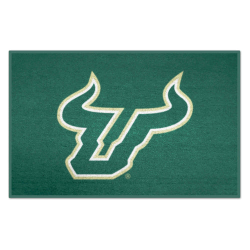 South Florida USF starter mat by Logo Brands, showing the university logo and green and white colors for fan display.