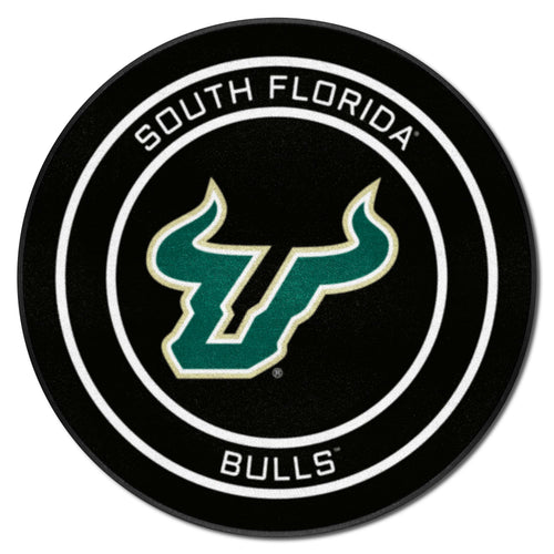 University of South Florida puck mat made of durable rubber, featuring the USF logo and team colors for sports fans and students.