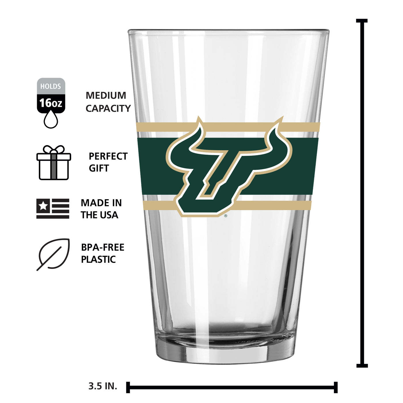 South Florida 16oz Stripe Pint Glass