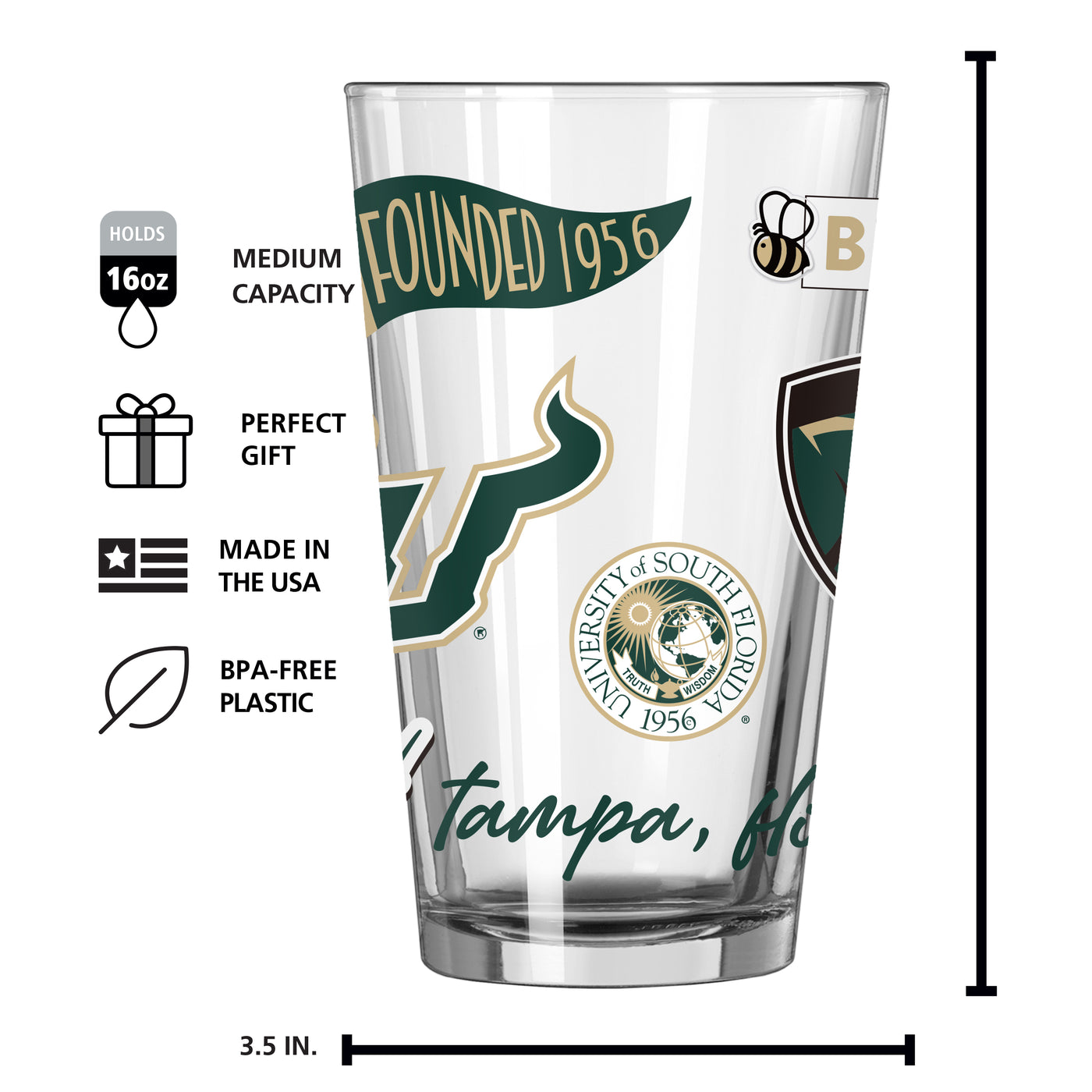 South Florida 16oz Native Pint Glass