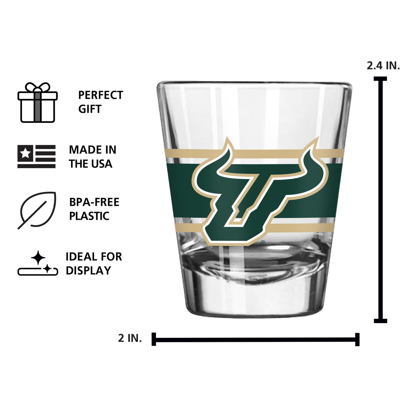 South Florida 2oz Stripe Shot Glass - Logo Brands