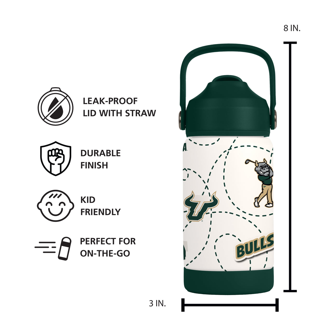 South Florida 12oz Mascot SS Kids Bottle