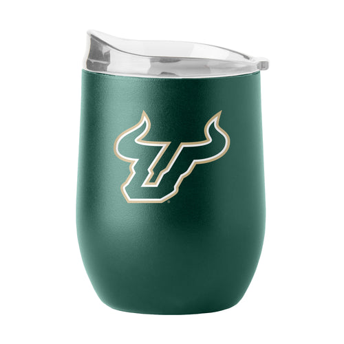 South Florida 16oz Flipside Powder Coat Curved Drinkware by Logo Brands, with durable powder-coated finish and curved design.