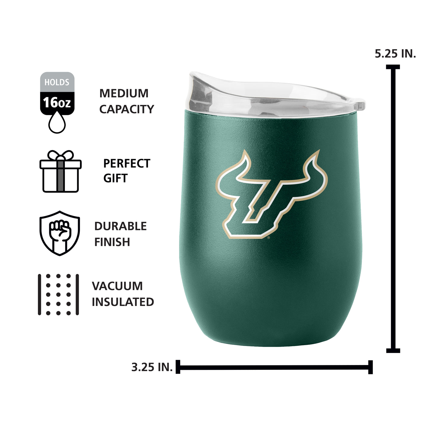 South Florida 16oz Flipside Powder Coat Curved Bev