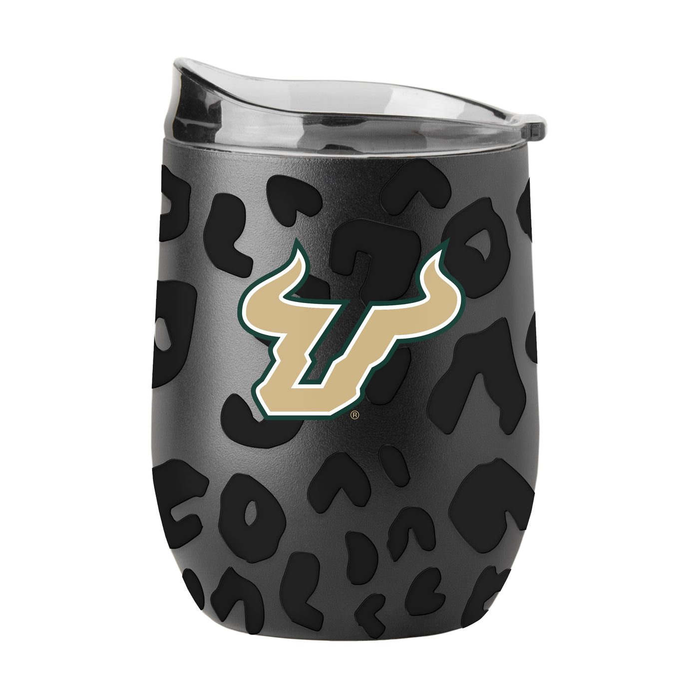South Florida Leopard 16oz Black Powdercoat Curved Beverage