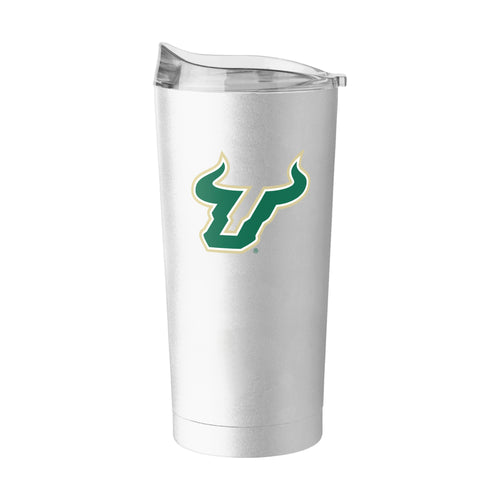 South Florida White 20oz Gameday Powder Coat Tumbler with team logo, durable drinkware for fans and everyday use