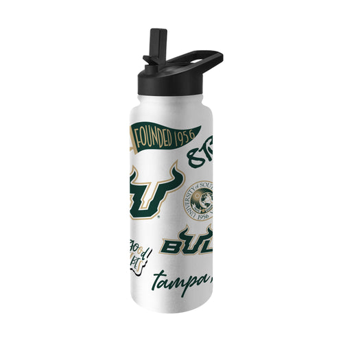 South Florida 34oz Native Quencher Bottle by Logo Brands, large drinkware with vibrant team logo and durable plastic construction.