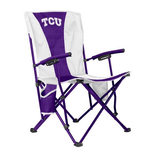 TCU Big Boy Hard Arm Chair by Logo Brands, sturdy furniture with padded arms and team logo design, ideal for sports fans' rooms