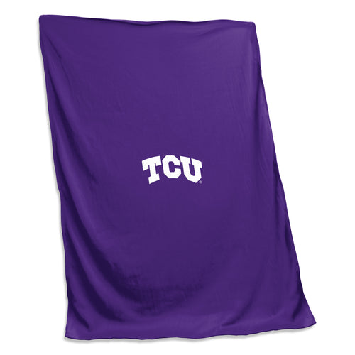 Soft TCU Sweatshirt Blanket by Logo Brands, cozy home textile with TCU logo, perfect for warmth and comfort.